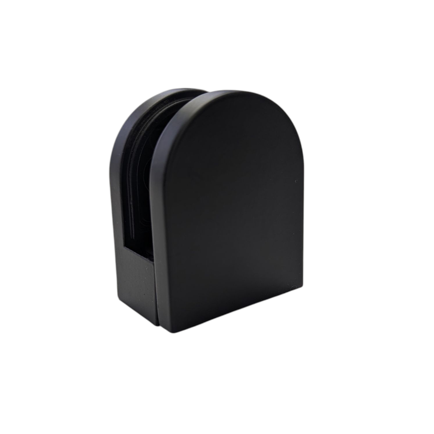 Glashalter "SCHWARZ RAL 9005 MATT" - 40 x 50 mm // gerade (flach) 8 mm Glashalter "SCHWARZ RAL 9005 MATT" - 40 x 50 mm // gerade (flach) 8 mm