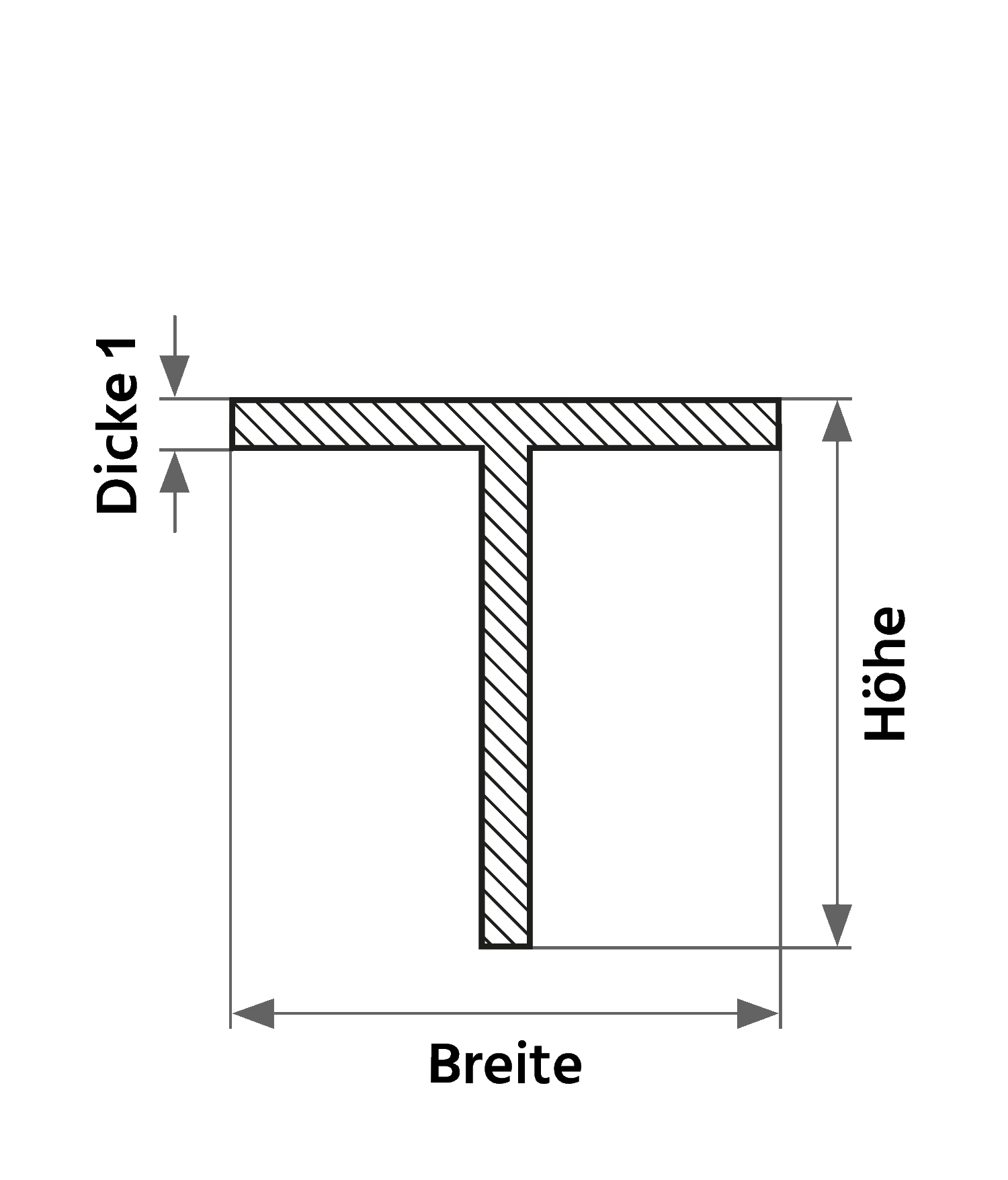 Powder coated aluminium T profile
