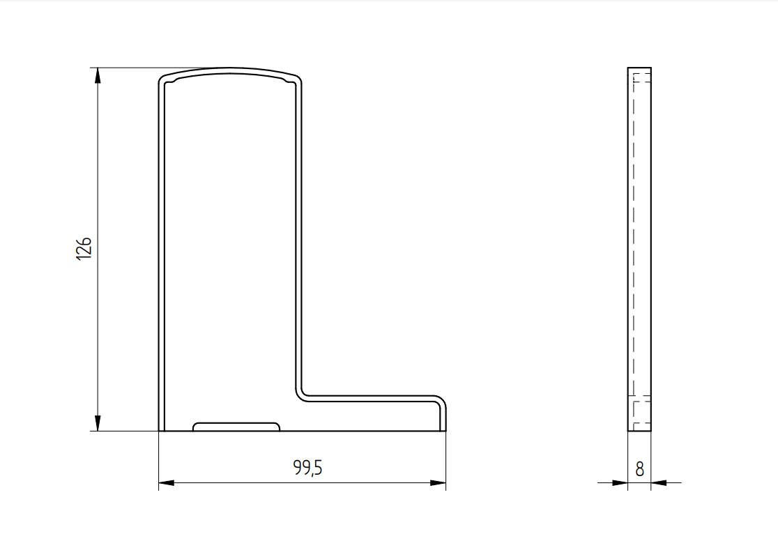 Zubehör für Ganzglasgeländer Profil - Endkappe LINKS für Bausatz 2