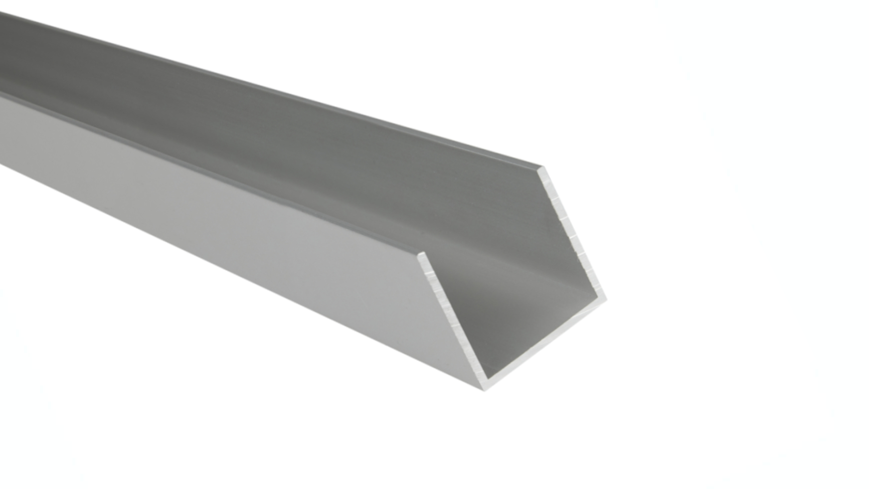 Silver anodized aluminium U profile