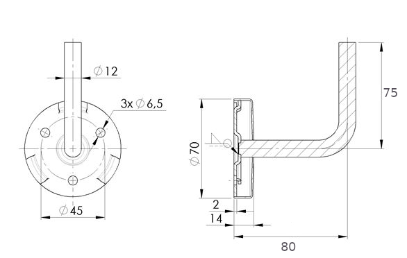 Handrail bracket - Handrail bracket for welding