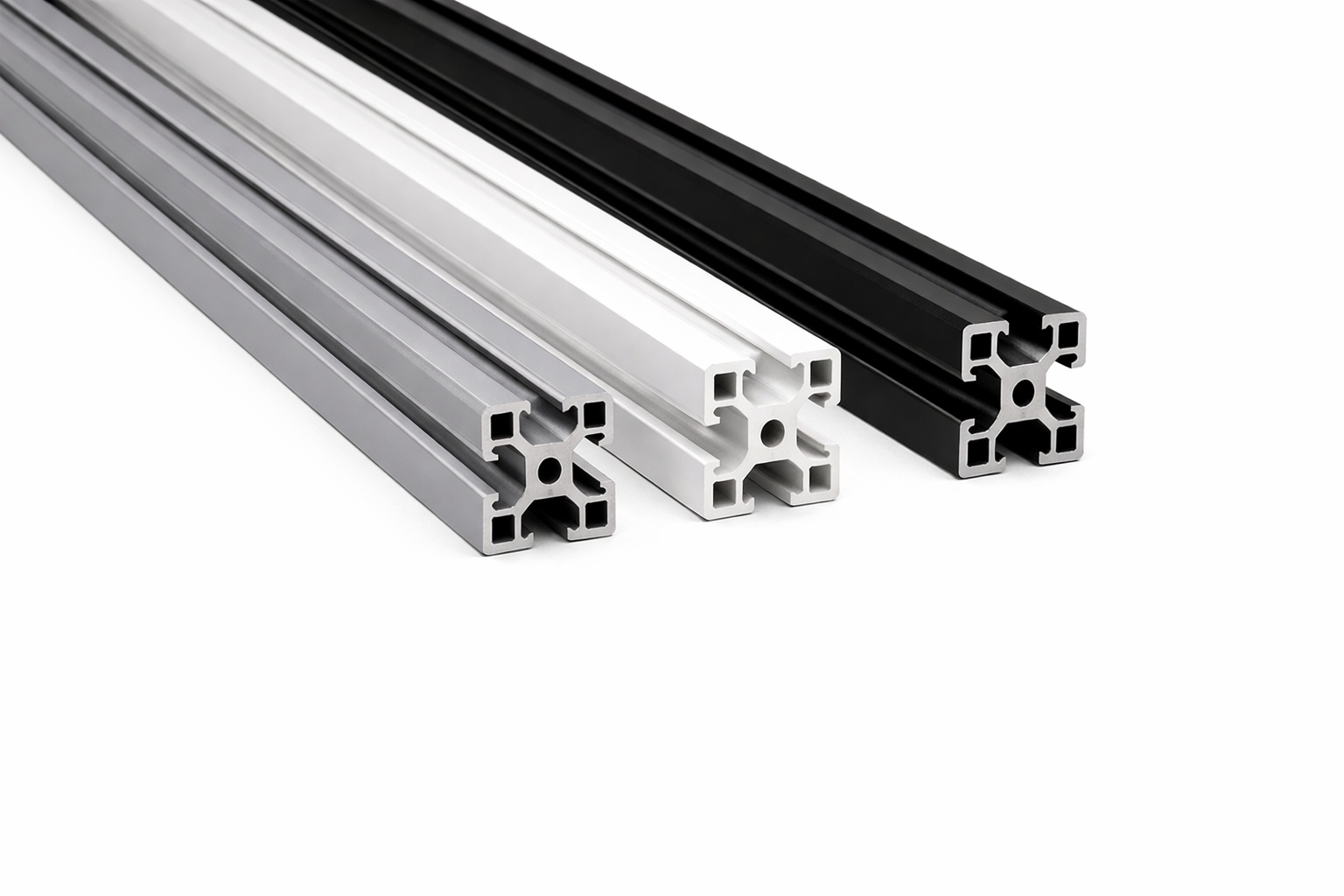 Powder coated aluminium machine profiles