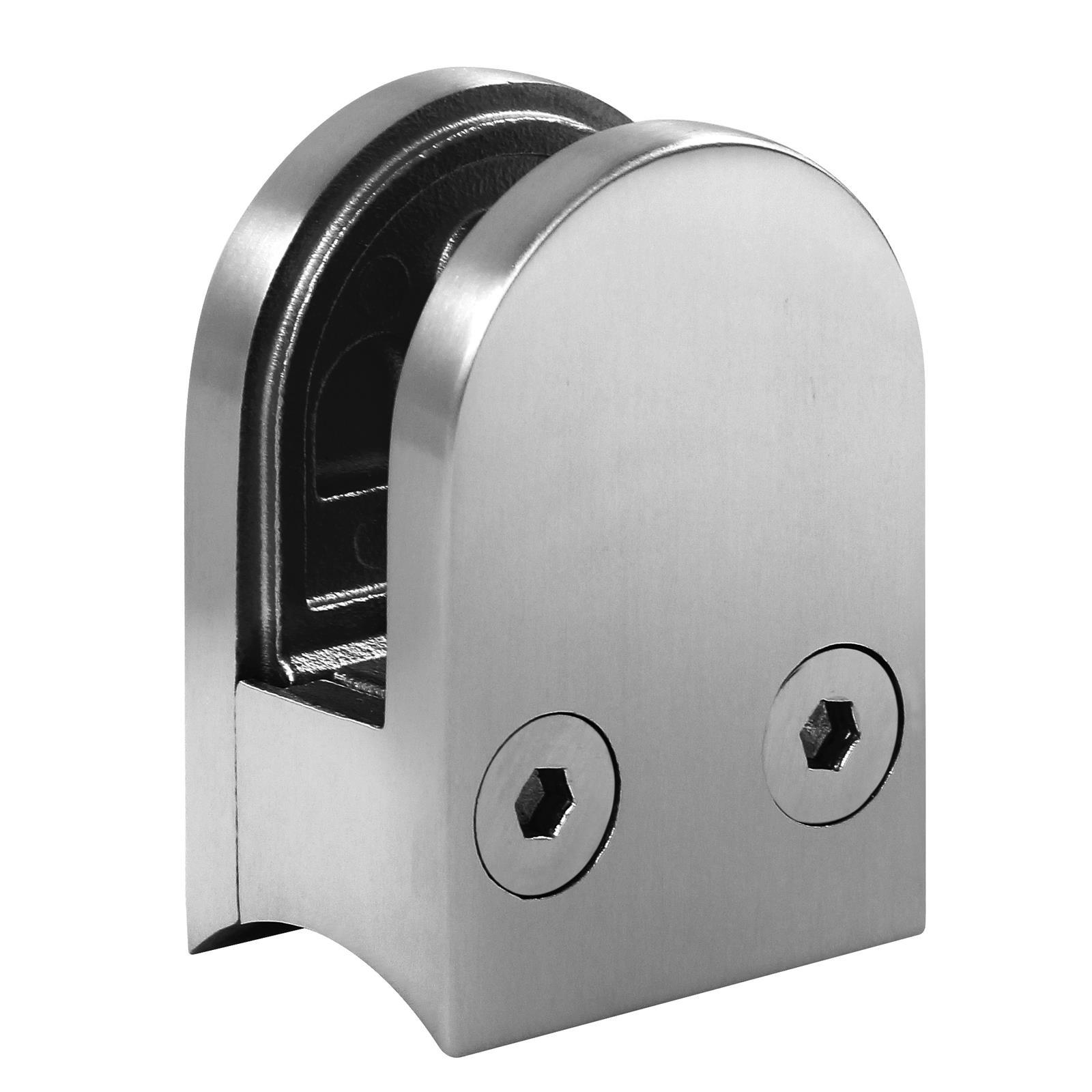Edelstahl Glashalter - 40 x 50 mm || für Ø 42,4 mm 8 mm
