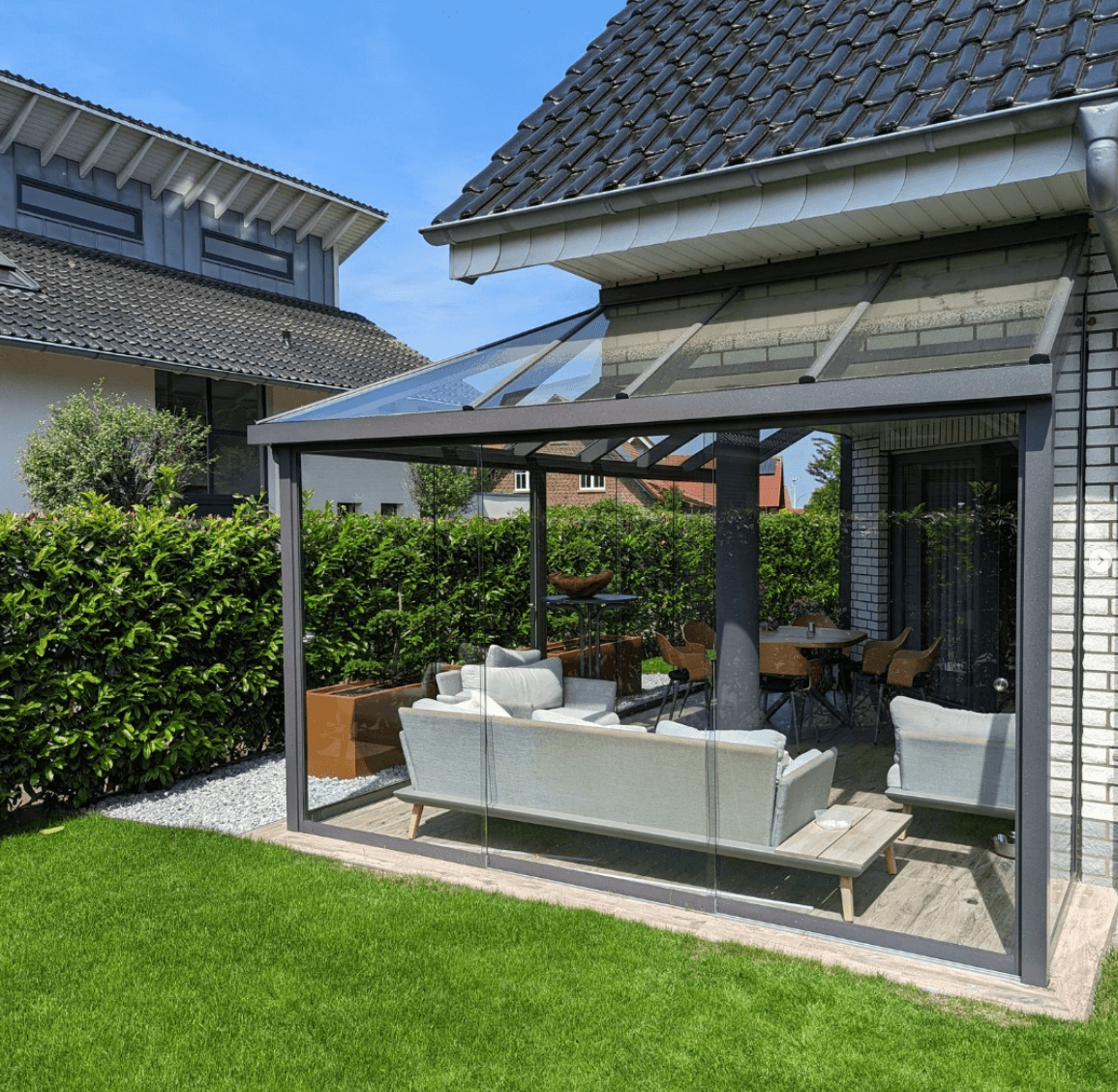 Sommergarten aus pulverbeschichteten Aluminiumprofilen