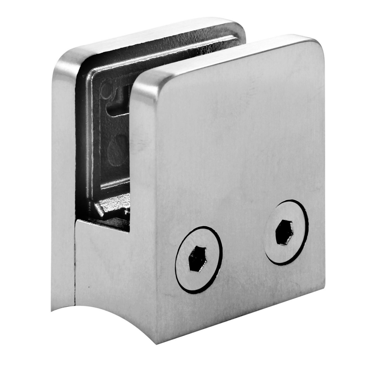 Edelstahl Glashalter - 45 x 45 mm || für Ø 42,4 mm 10,76 mm