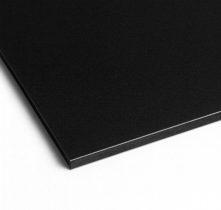 3 mm aluminium composite panel | matt/glossy black on both sides (similar to RAL 9005)