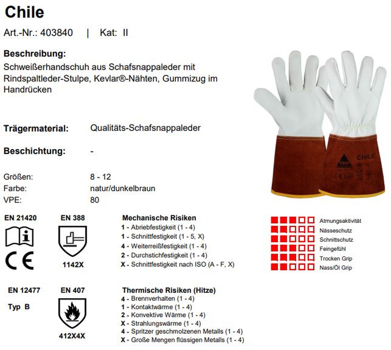 [40 Paar] CHILE, Gr. 10