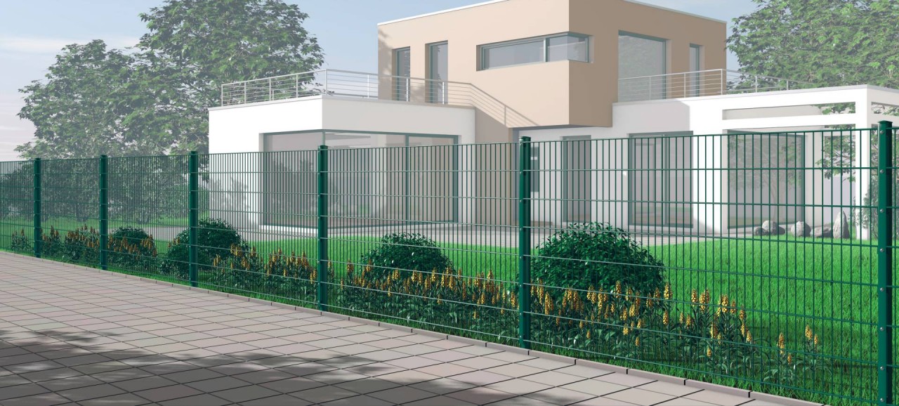 Doppelstabmatten / Gittermatten, Mattenbreite = 250 cm - grün (RAL 6005) 1.630 mm // 163 cm // 1,63 m 6/5/6 mm (leichte Ausführung)