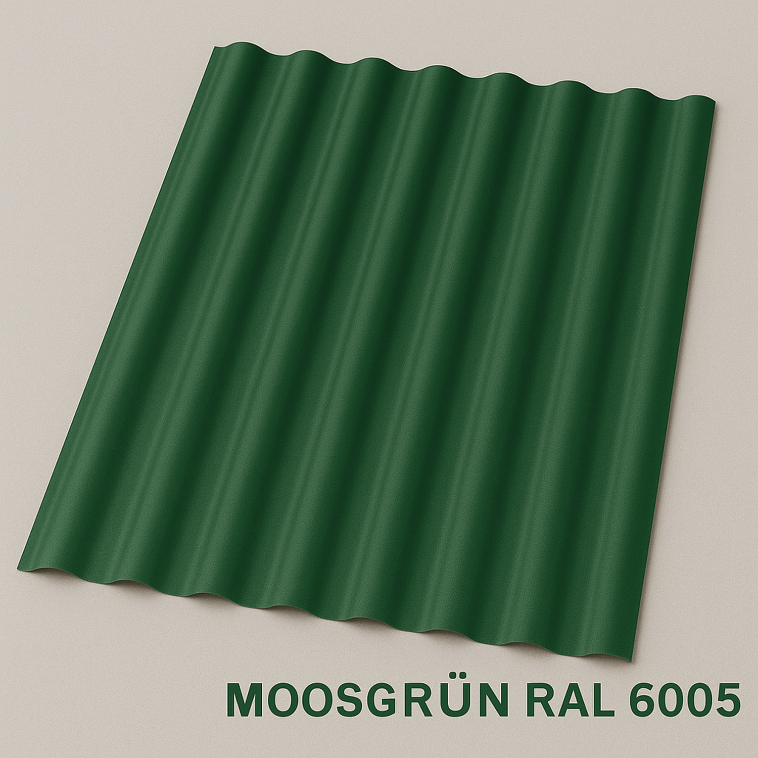Aluminium corrugated sheet RAL 6005 (moss green)