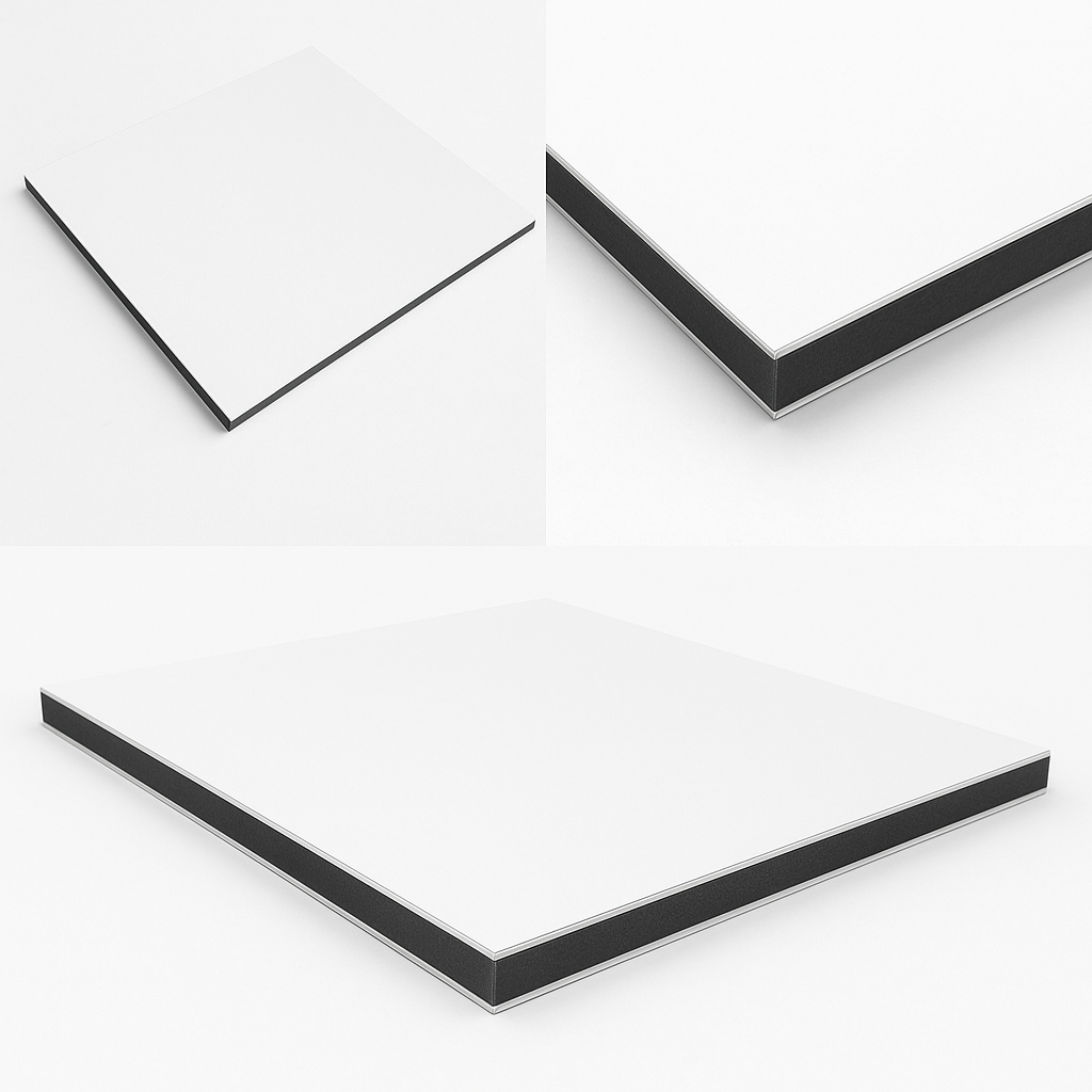 Aluminium composite panel | both sides signal white matt/matt (similar to RAL 9003) 4 mm (aluminium top layer 0.26 mm)