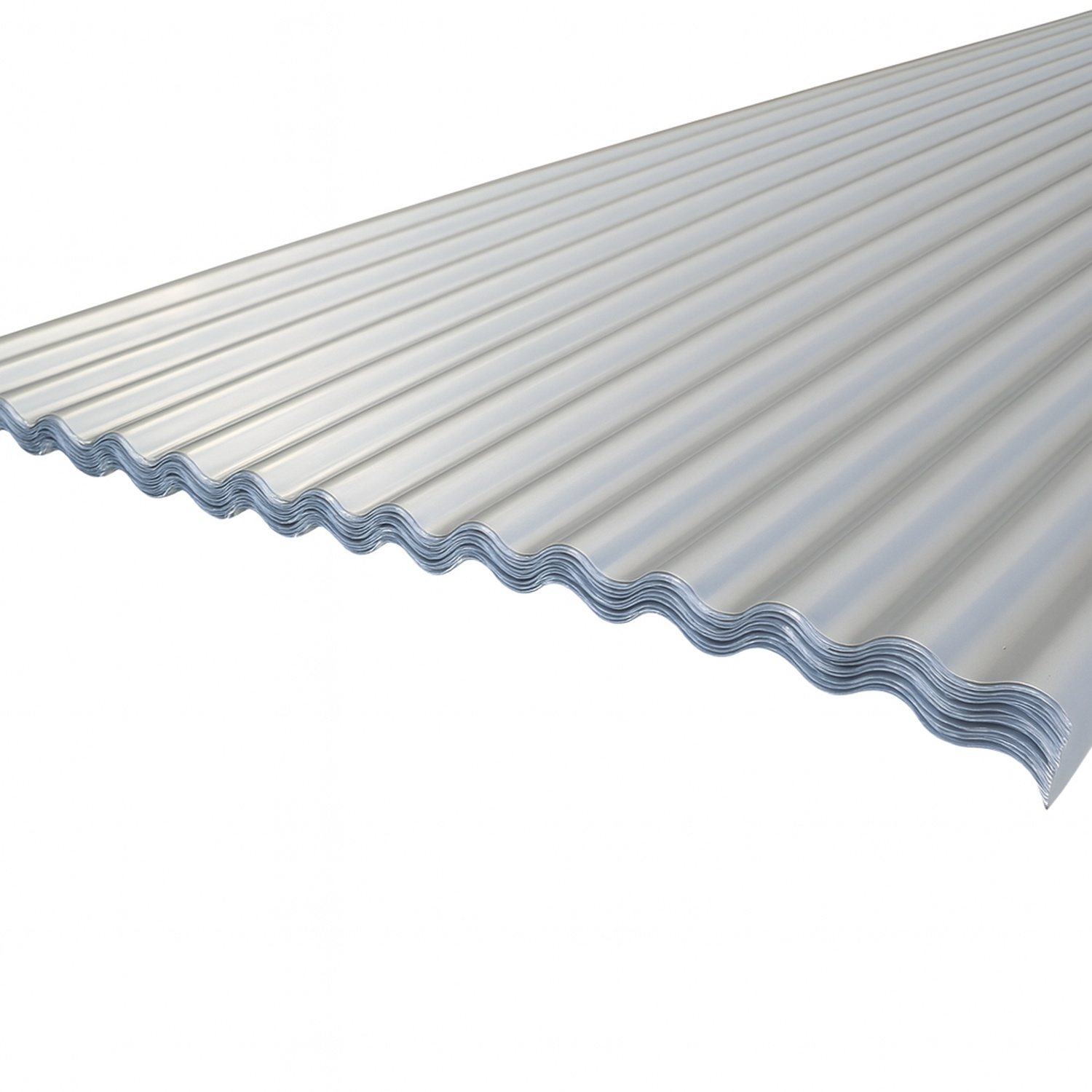 Aluminium corrugated sheet RAL 9006 (White aluminium)