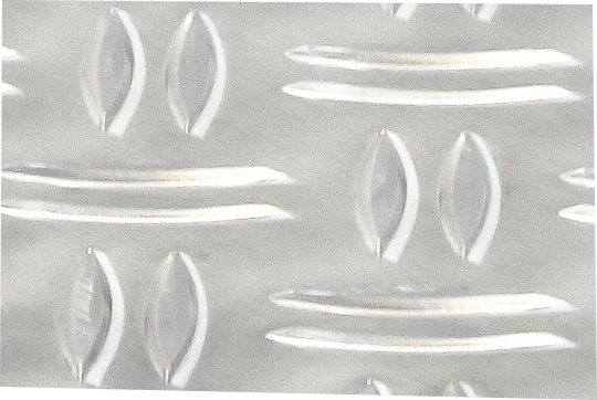 Aluminium chequer plate 2.0/2.5 mm Duett W2 (2 ridges), etched