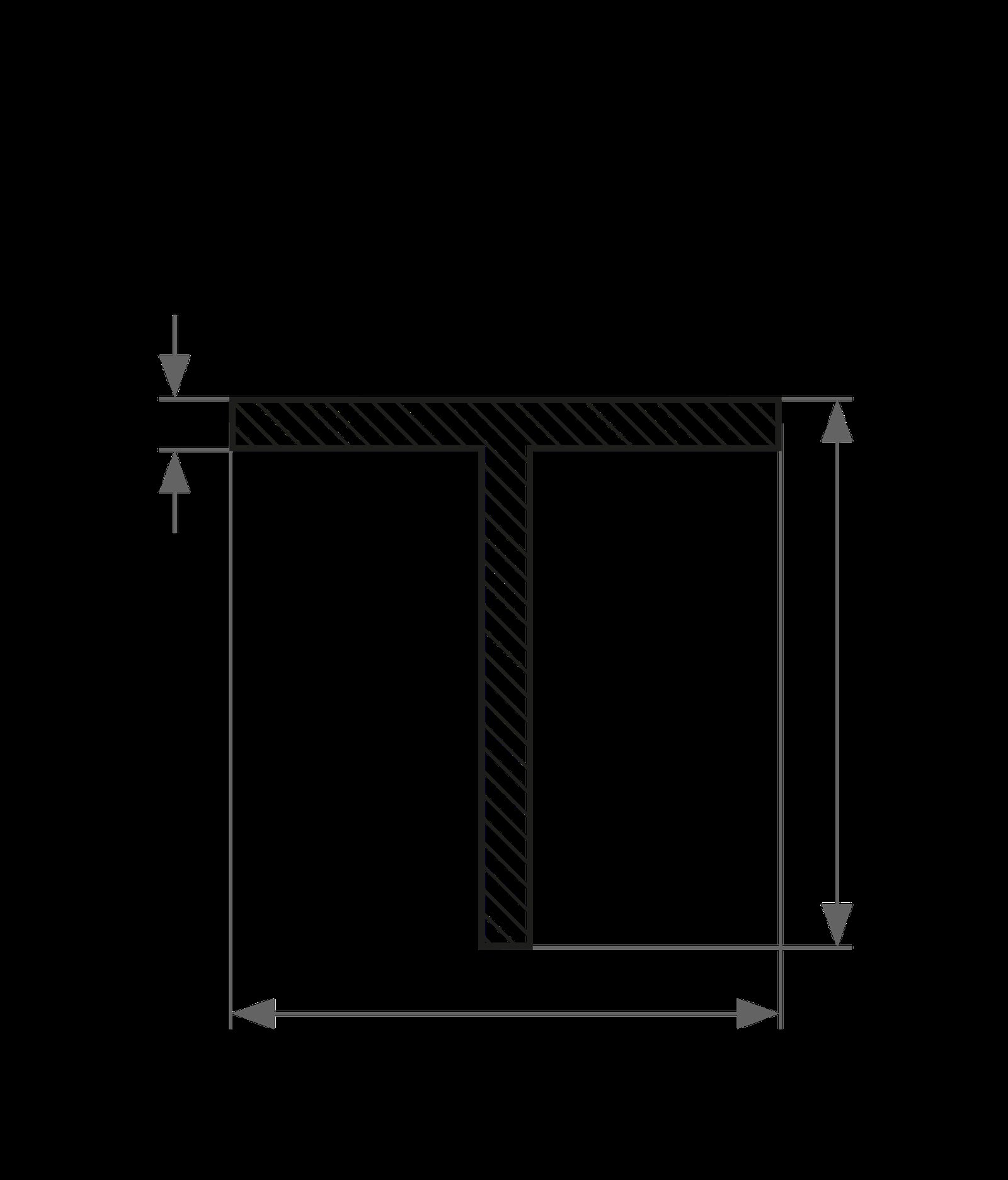 Alu T- Profil "BLANK" 15 x 15 x 2 mm AlMgSi0.5 (AlSiMg) | 990 mm