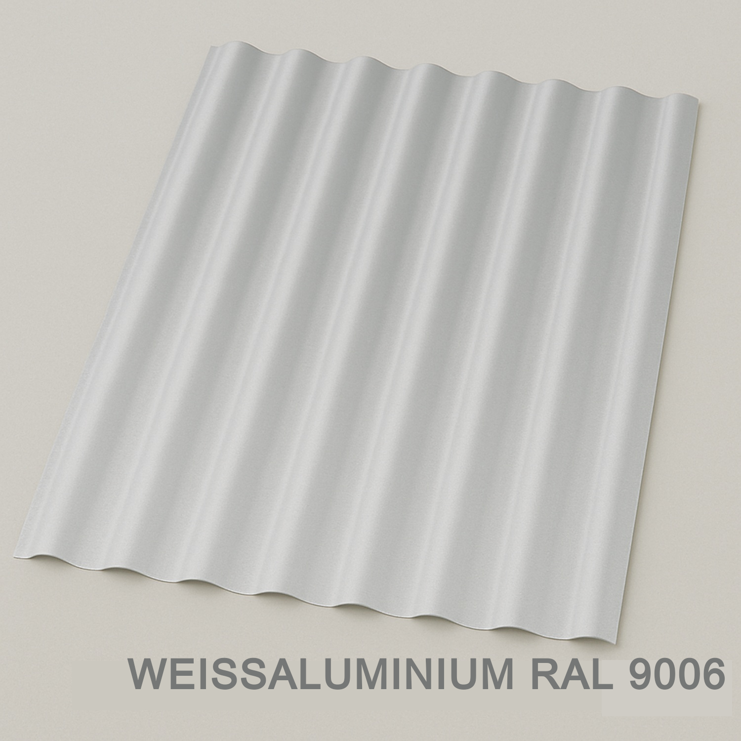 Aluminium corrugated sheet RAL 9006 (White aluminium)