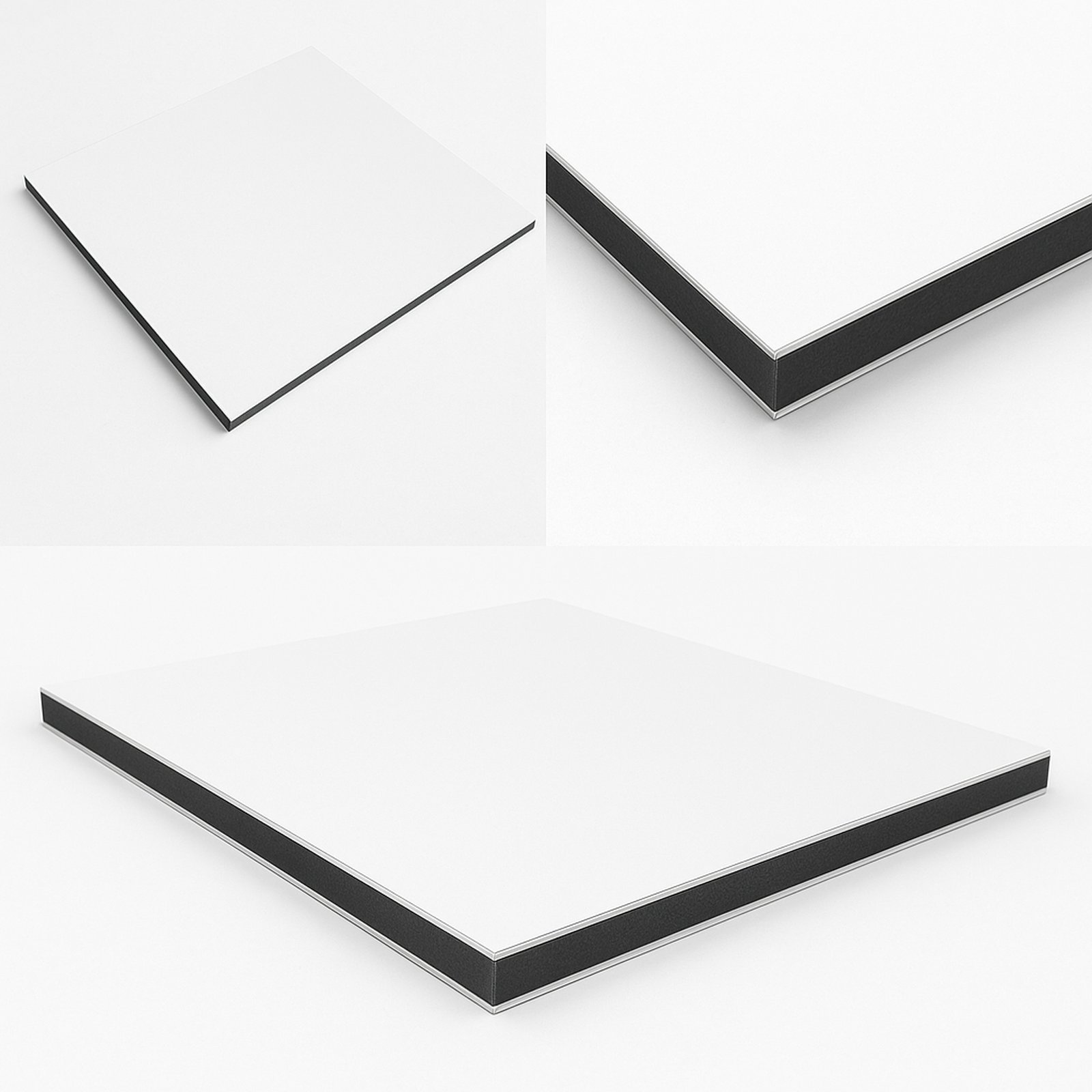Alu-Verbundplatte | beidseitig Signalweiß matt/matt (ähnl. RAL 9003) 3 mm ECO (Alu-Deckschicht 0,20 mm)