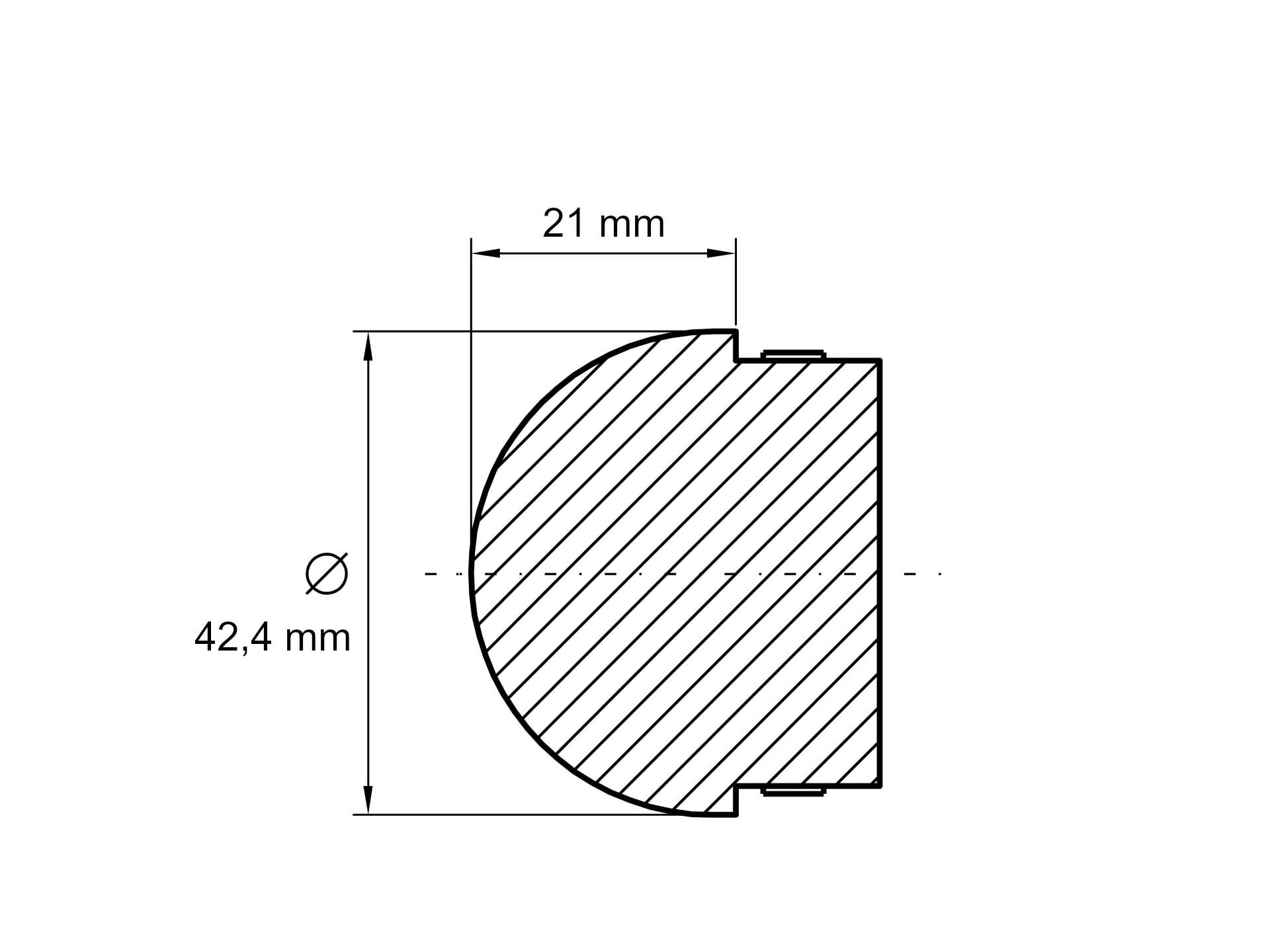 Stainless steel V2A end caps Pipe plugs End caps Closure plugs Railing - Ø 42.4 x 2 mm semicircular solid