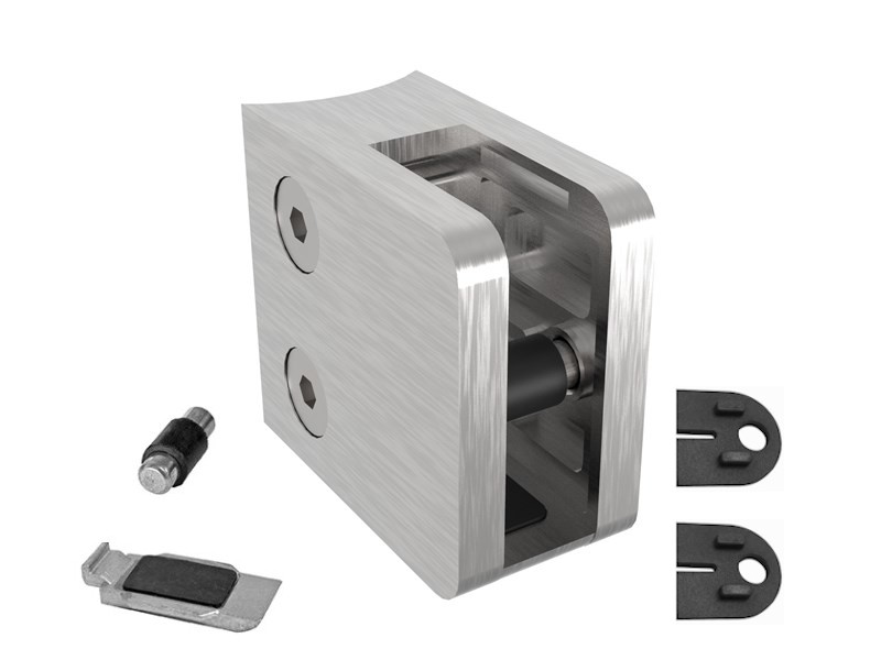 Portabicchieri V2a in acciaio inox con piastra e perno di bloccaggio Portabicchieri V2a in acciaio inox con piastra e perno di bloccaggio