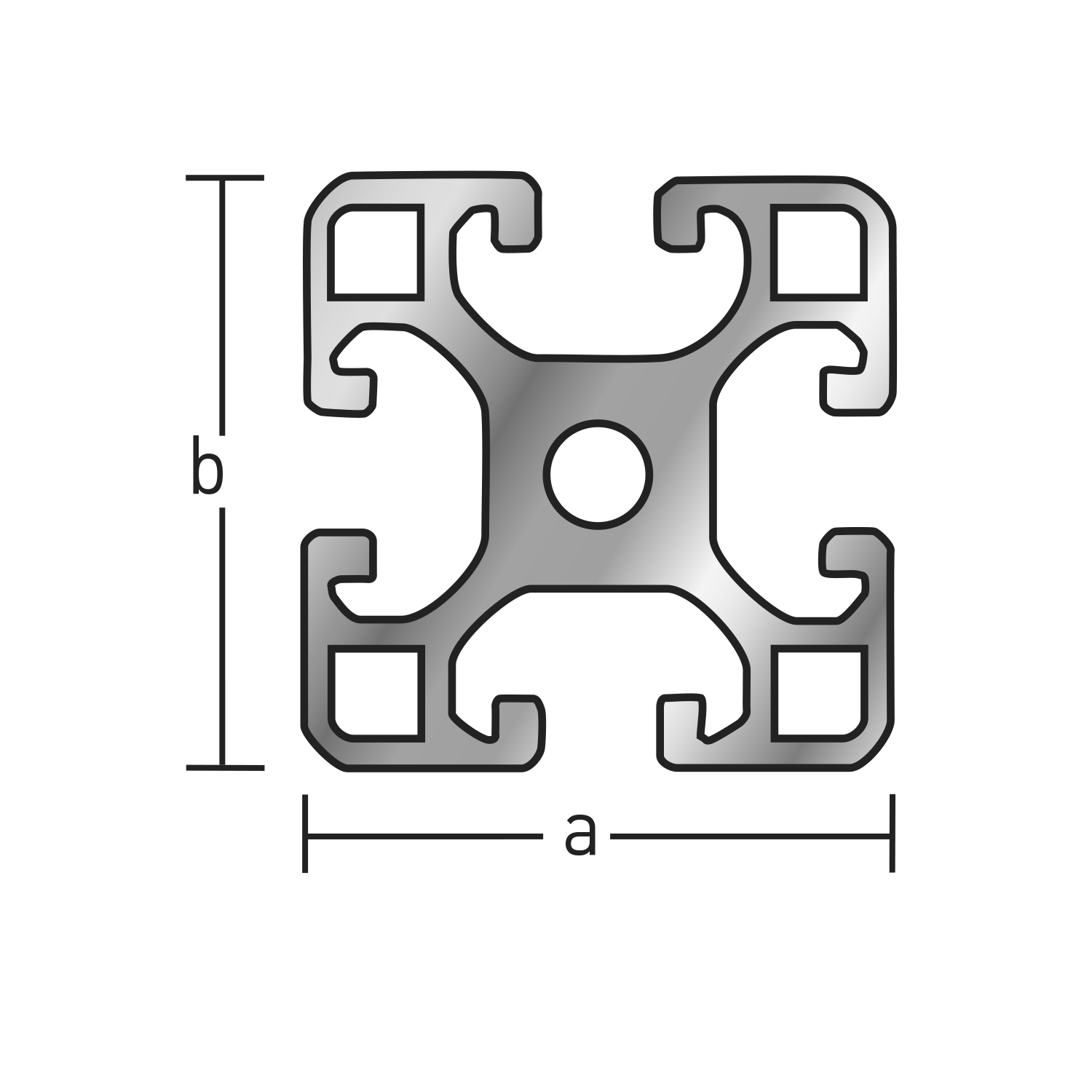 Powder coated aluminium machine profiles