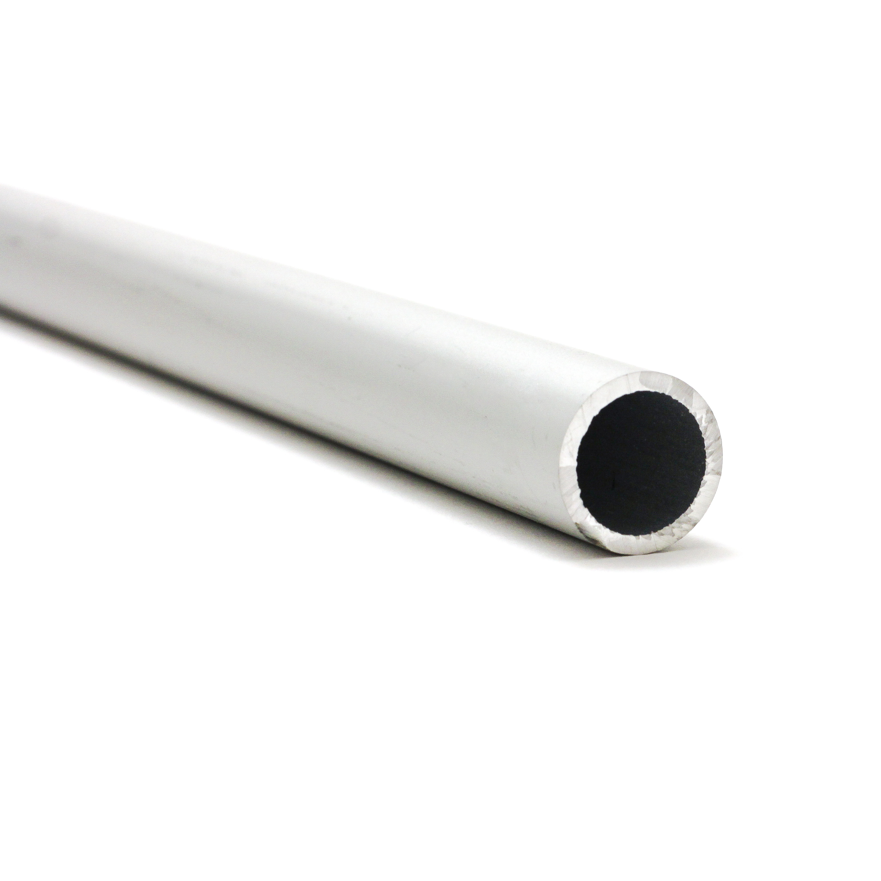 Silver anodized aluminium round tubes