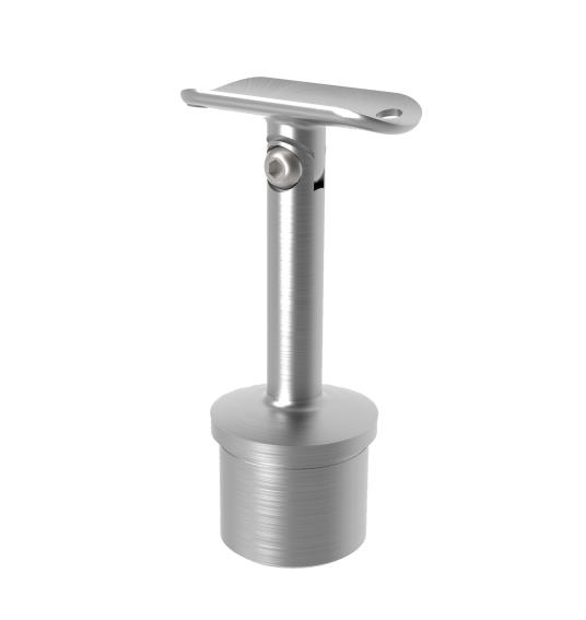Soporte de pasamanos - soporte con articulación + tapa final para tubo Ø 42,4 mm