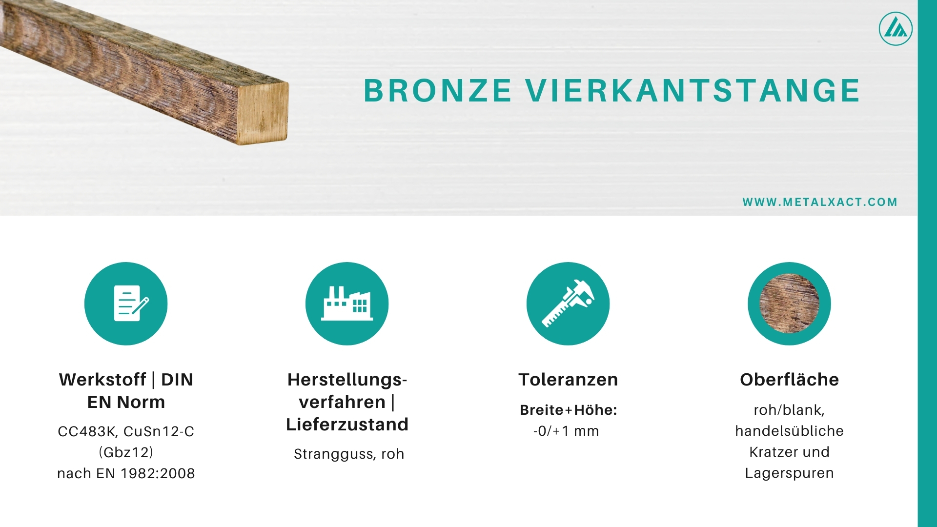 Bronze square bar CuSn12 CC483K