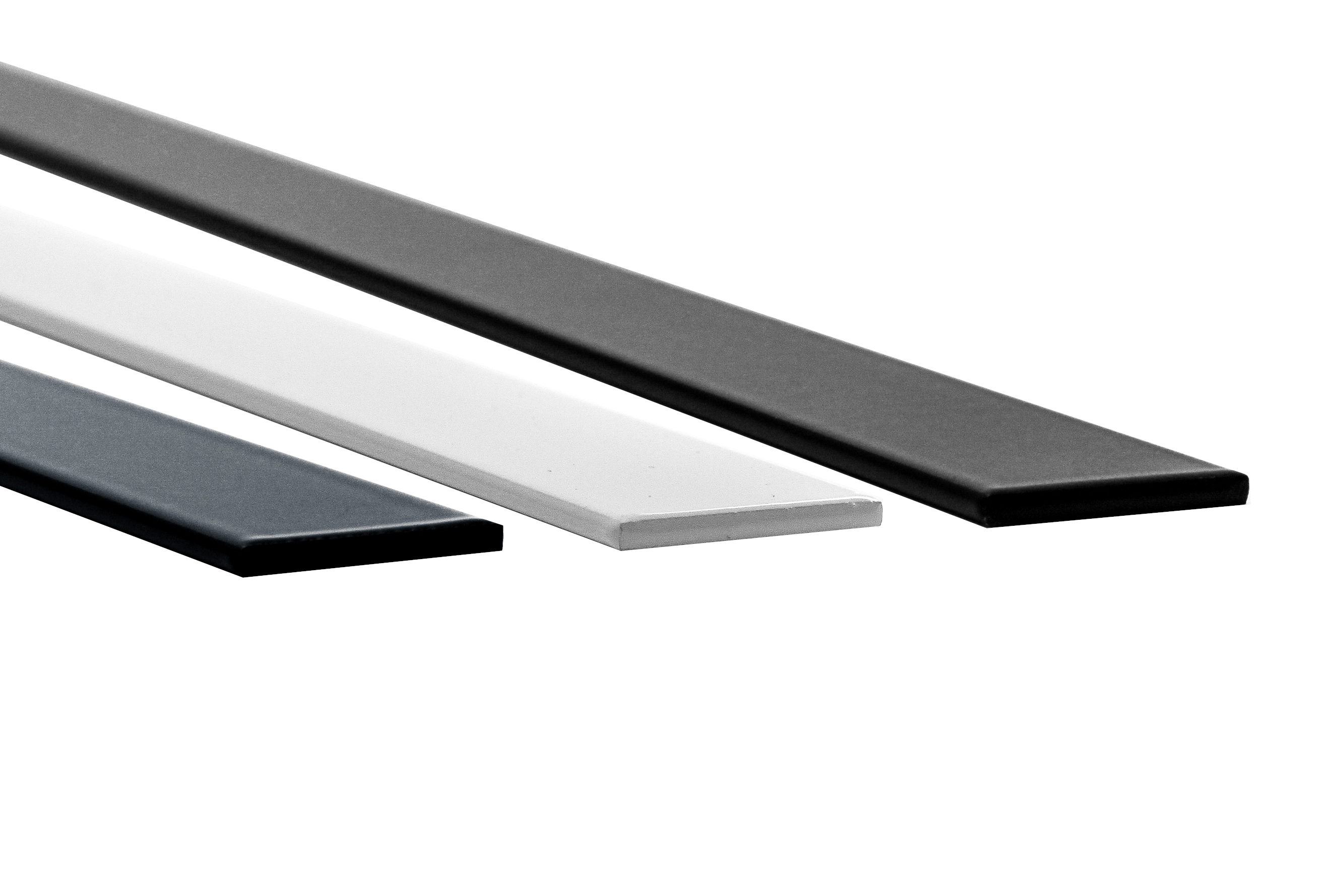 Powder-coated aluminium flat bars
