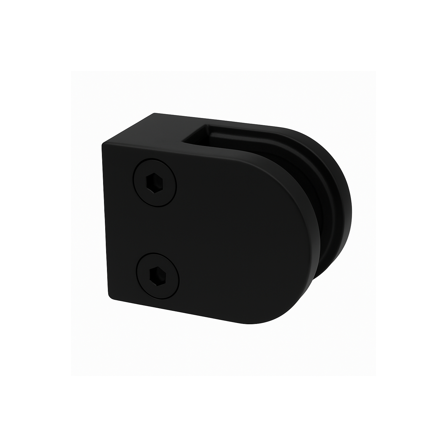 Glashalter "SCHWARZ RAL 9005 MATT" - 40 x 50 mm // gerade (flach) 8 mm