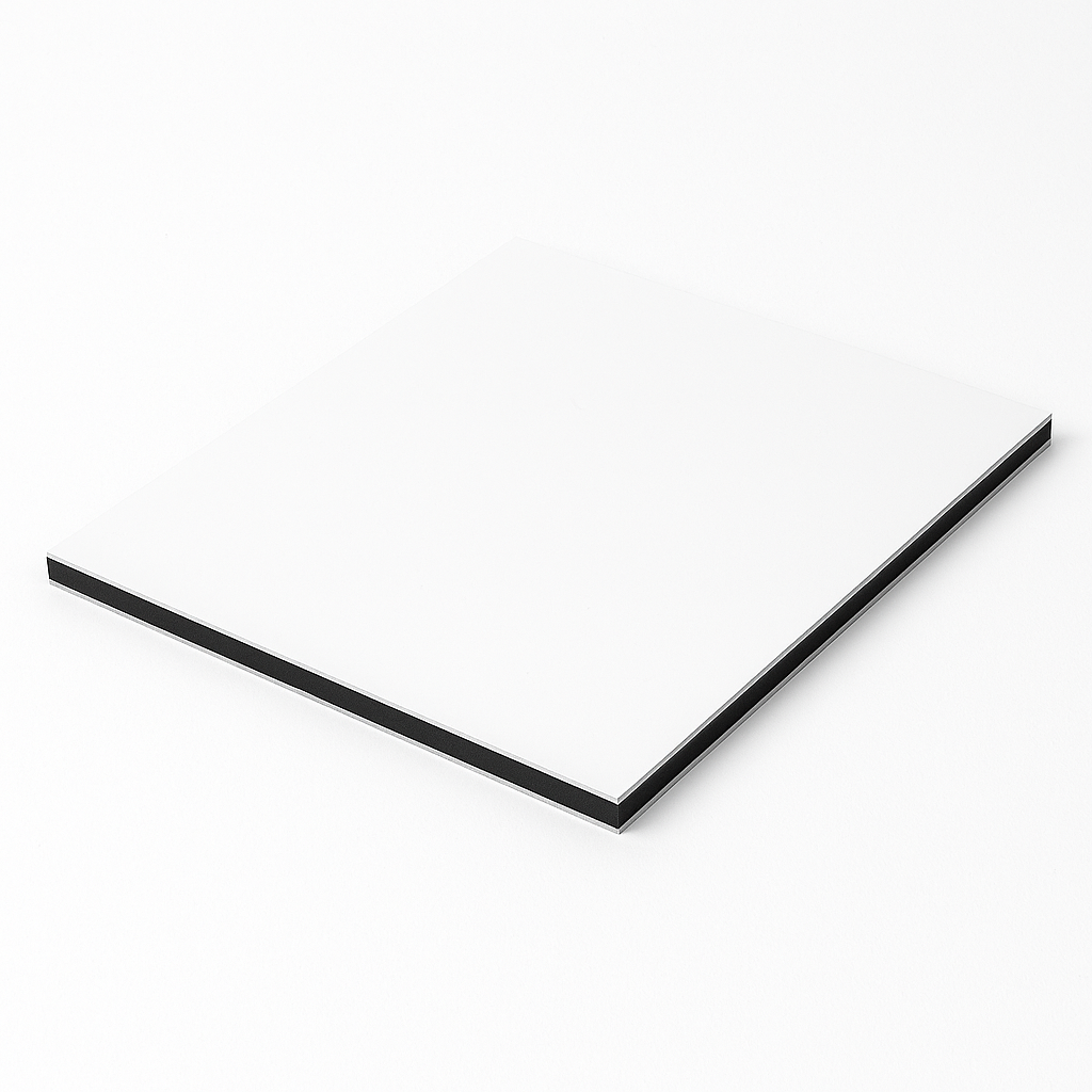 Aluminium composite panel | both sides signal white matt/matt (similar to RAL 9003) 4 mm (aluminium top layer 0.26 mm)