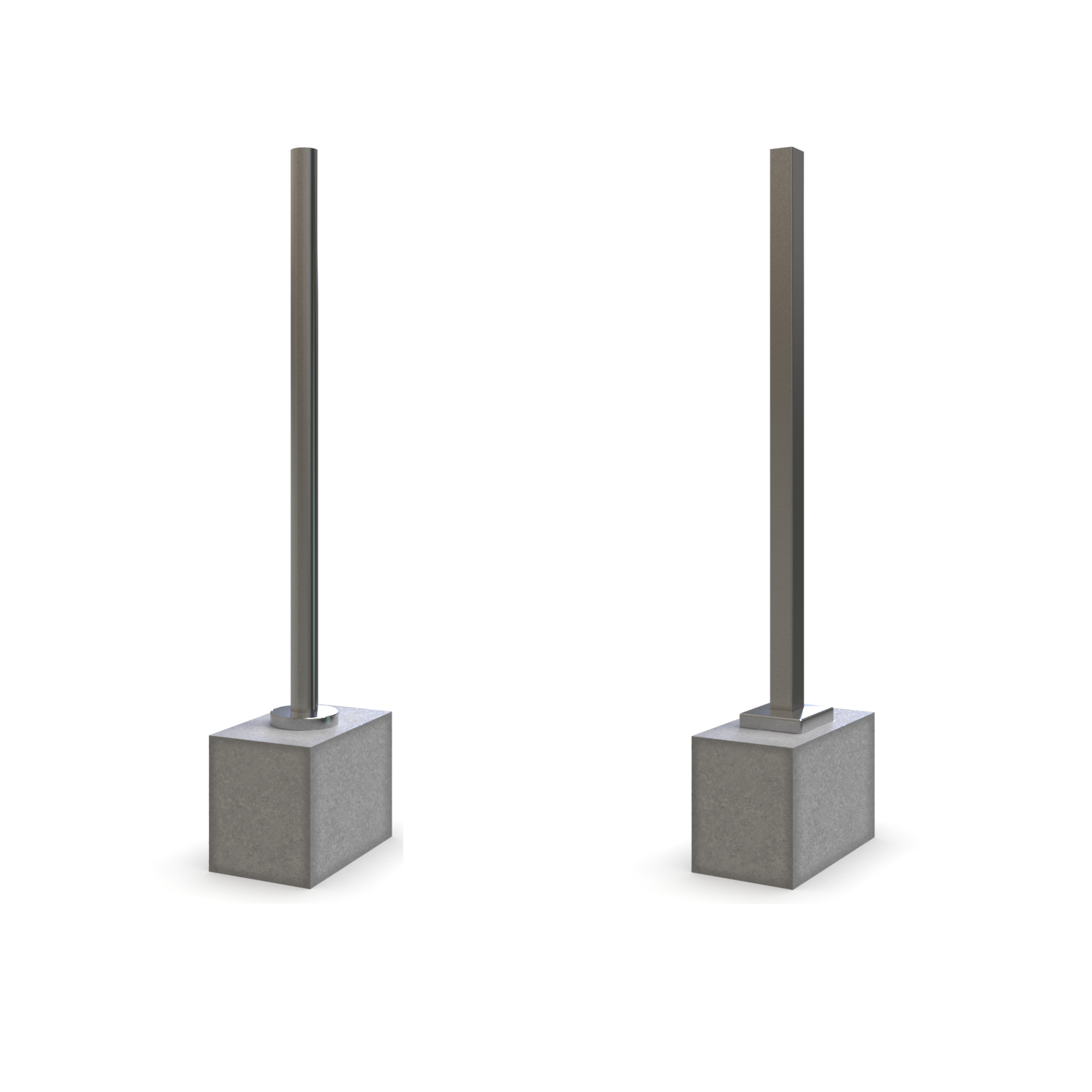 Stainless Steel Railing Post – Surface Mount, Without Infill