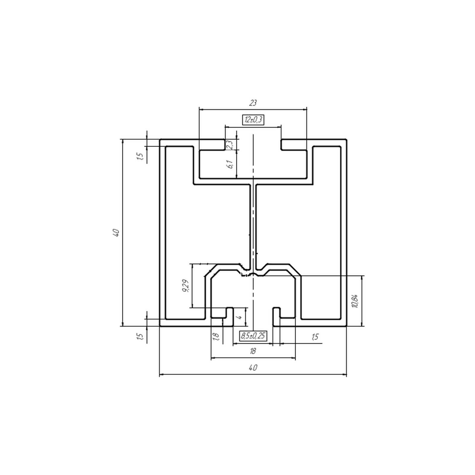 Alu Solarprofil 40x40 mm || Nut M8/M10 || | 900 mm