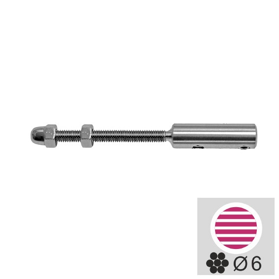 Wire rope railing rope holder, screw terminal, strand clip, tensioning, stainless steel V4A