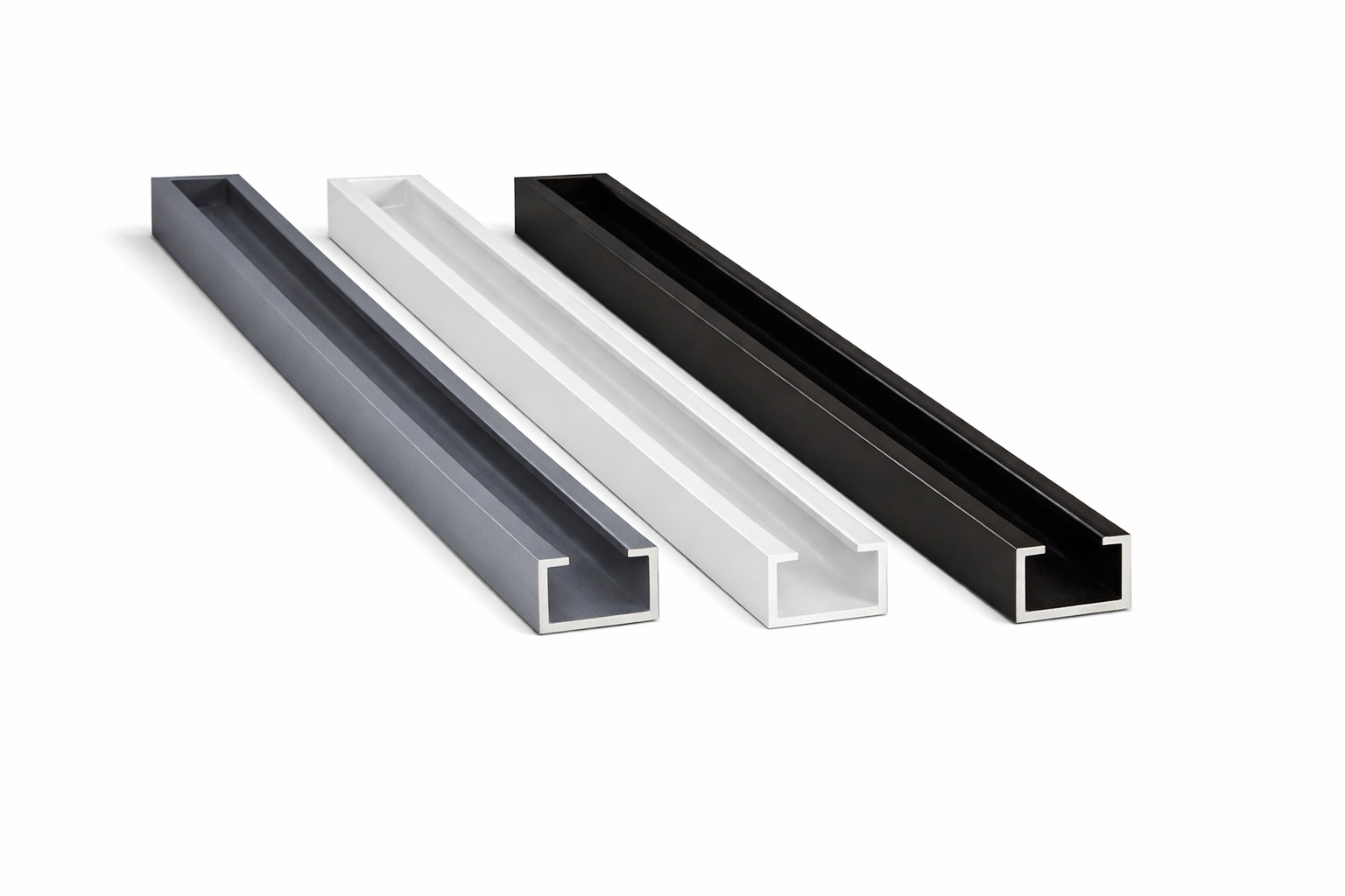 Powder coated aluminium C profile