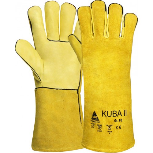 KUBA II, welding glove made of cow split leather, size 10, cat. II, EN 388, EN 12477