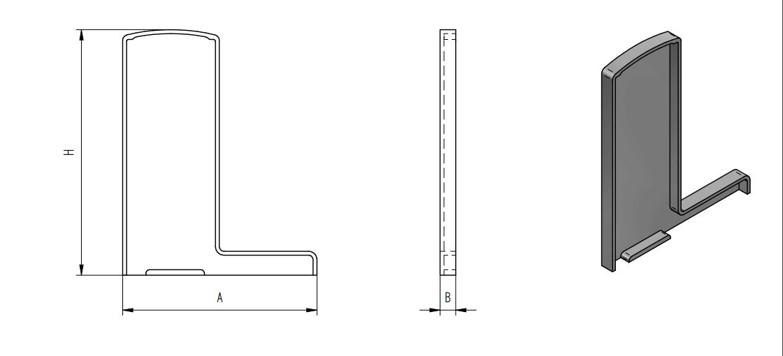 Zubehör für Ganzglasgeländer Profil - Endkappe LINKS für Bausatz 2